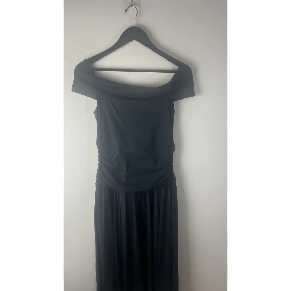 Abercrombie & Fitch Maxi Dress Modal Blend Collection Black Sz LT Tall